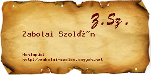 Zabolai Szolón névjegykártya